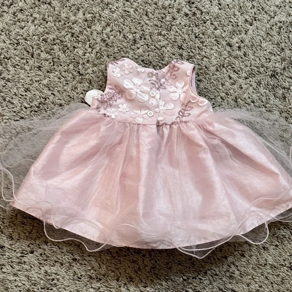 Emma Rose Pink Tulle Baby Party Wedding‎ Holiday Dress 3-6M NWT